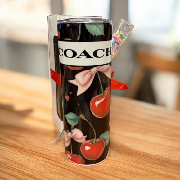 Handmade Other - “C” Cherry Print Tumbler NWT
